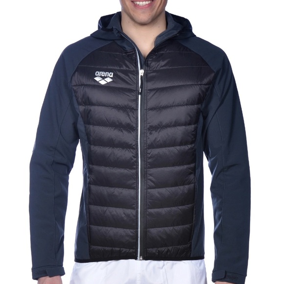 Arena Team Line Knit Quilted Swimmer Jacket Unisex Size Large - Picture 1 of 16